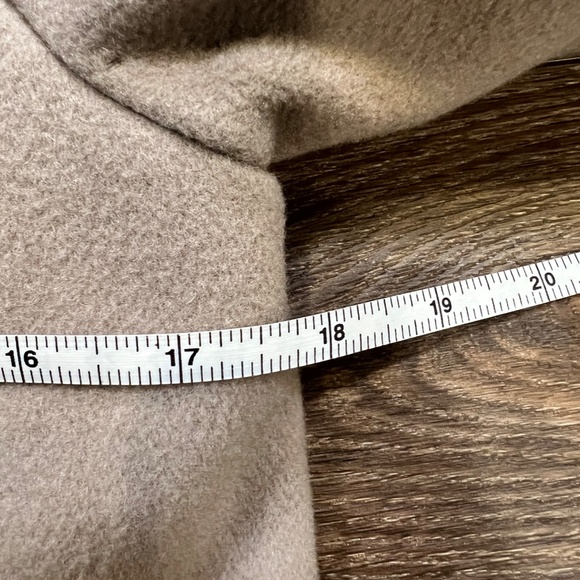 Badgley Mischa Wool Dress Coat Mixed Media Lace Leather Accents Sz S Taupe/Black - Picture 15 of 16